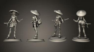 Figurines of people Samurai Girl 3d model