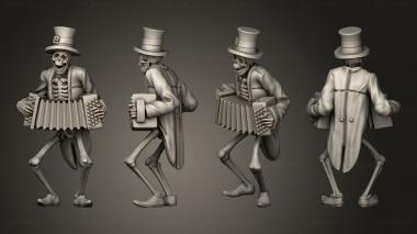 Figurines of people Skeleton Musician Accordion 3d model