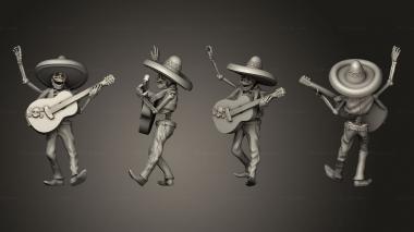 Figurines of people Skeleton Musician Guitar 3d model