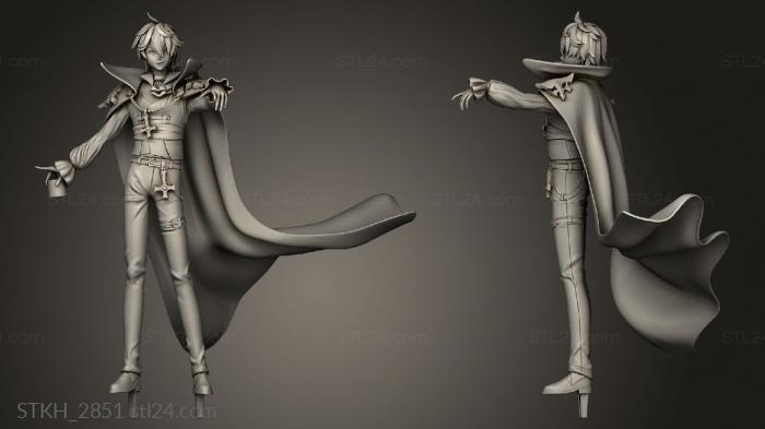 Figurines of people (Tartaglia Halloween, STKH_2851) 3D models for cnc