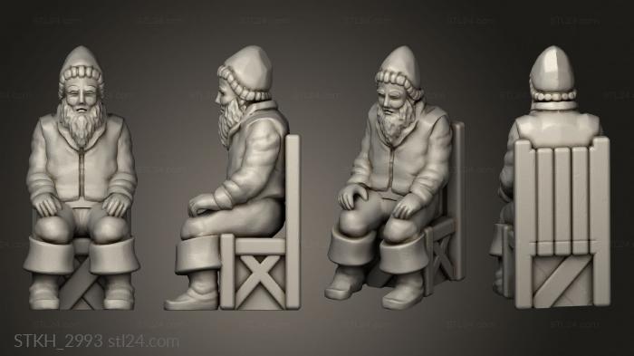 Figurines of people (townsfolk starter patron, STKH_2993) 3D models for cnc