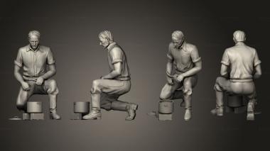 Figurines of people Workers 3d model