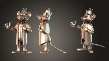 Figurines of people Basil Mouse Detective Multicolor 3d model