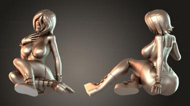 Figurines of people Beautiful Woman in Small Black Dress 3d model