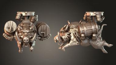 Figurines of people Boar Beer Mount 3d model