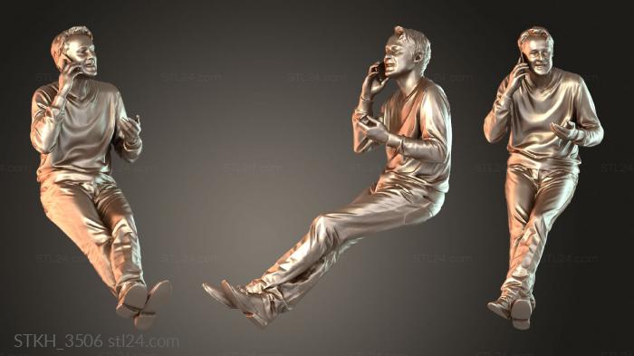 Figurines of people (Cartoon Bernie Chair, STKH_3506) 3D models for cnc