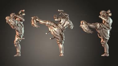 Figurines of people Fire Style Kung Fu Master Kick Energetic 3d model