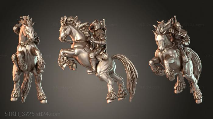 Figurines of people (Geralt on Horse Horseback, STKH_3725) 3D models for cnc