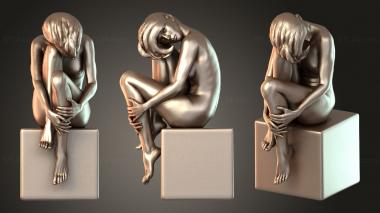 Figurines of people Girl on Box 3d model