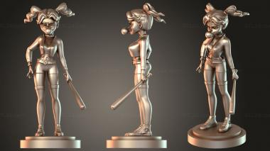 Figurines of people Harley Quinn with Bat Bubble Gum 3d model