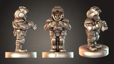 Figurines of people Helmeted Spotter 3d model