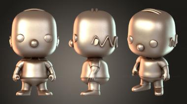 Figurines of people Homer Simpson with Duff Funko Style 3d model