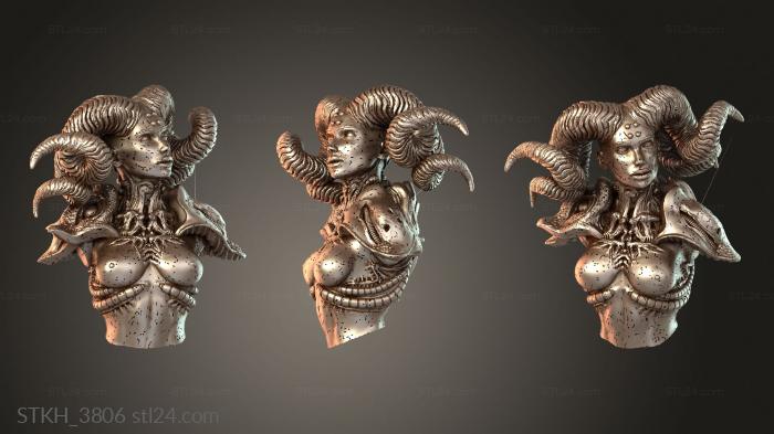 Figurines of people (Horned Female Horns, STKH_3806) 3D models for cnc
