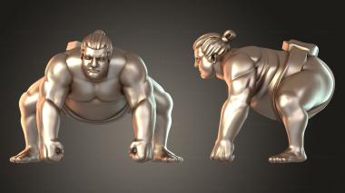 Figurines of people Japanese Sumo Wrestler 3d model