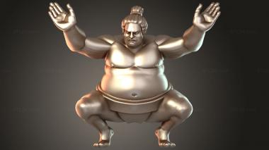 Figurines of people Japanese Sumo Wrestler Youthful 3d model