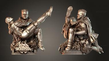 Figurines of people Marvel Deadpool and Cable Bust 3d model