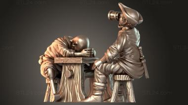 Figurines of people Medieval Village Alcoholic 3d model