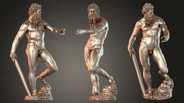 Figurines of people Neptunus Bronze Sculpture (Flemish, Giovanni da Bologna) 3d model