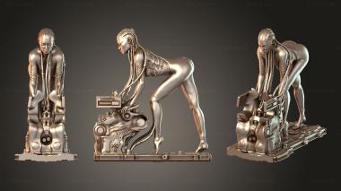 Figurines of people Omancer Obedience Cyber Diorama Lady 3d model