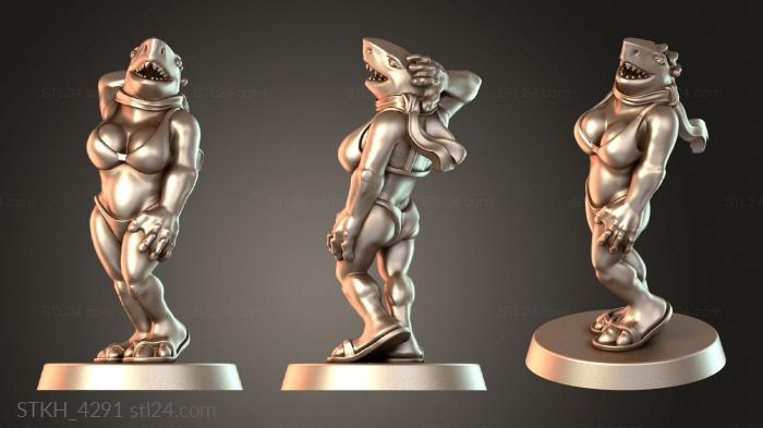 Figurines of people (Shark Woman, STKH_4291) 3D models for cnc