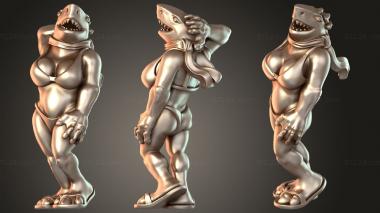 Figurines of people Shark Woman Nautical 3d model