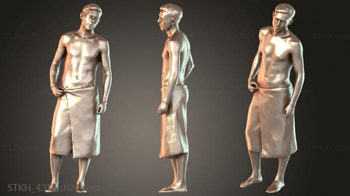 Figurines of people (Some Man Wrapped in White Towel, STKH_4314) 3D models for cnc