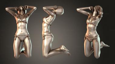 Figurines of people Sunbathing Bikini 3d model