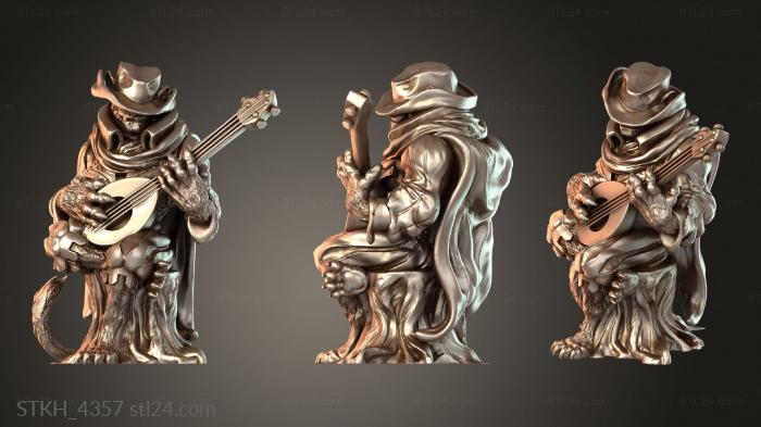 Figurines of people (Tabaxi Bard, STKH_4357) 3D models for cnc