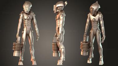 Figurines of people Tau Air Caste Pilot with Helmet Weapon ML 3d model