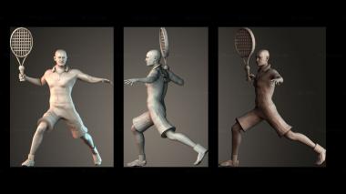 Figurines of people Tennis man 3d model