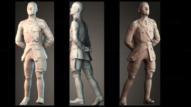 Figurines of people Jan Christian Smuts Statue, Parliament Square, London 3d model