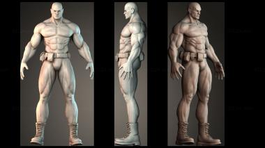 Figurines of people Male police body sketch 3d model