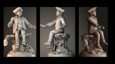 Figurines of people The boy sat peeling a pear 3d model