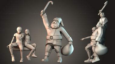 Figurines of people Keith and Kath Christmas Tree Delivery 3d model
