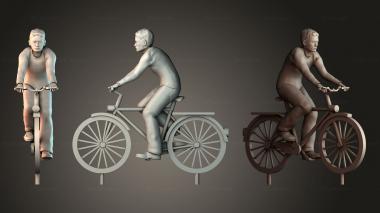Figurines of people Biker and bike 3d model