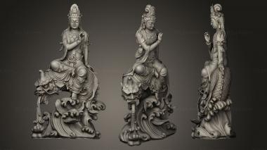 Indian sculptures Guanyin Sitting On The Monster 3d model