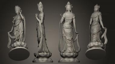 Indian sculptures Wood carving Guanyin sculpture 3d model