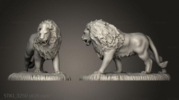 Animal figurines (Lion, STKJ_3250) 3D models for cnc