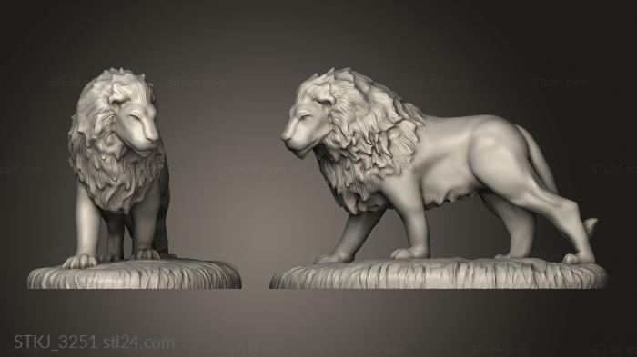 Animal figurines (Lion, STKJ_3251) 3D models for cnc
