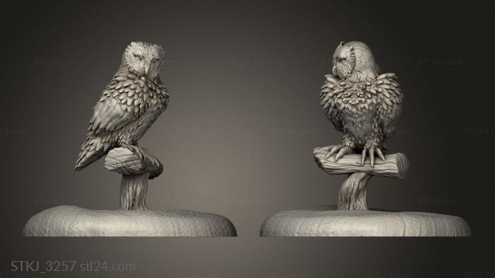 Animal figurines (Owl, STKJ_3257) 3D models for cnc
