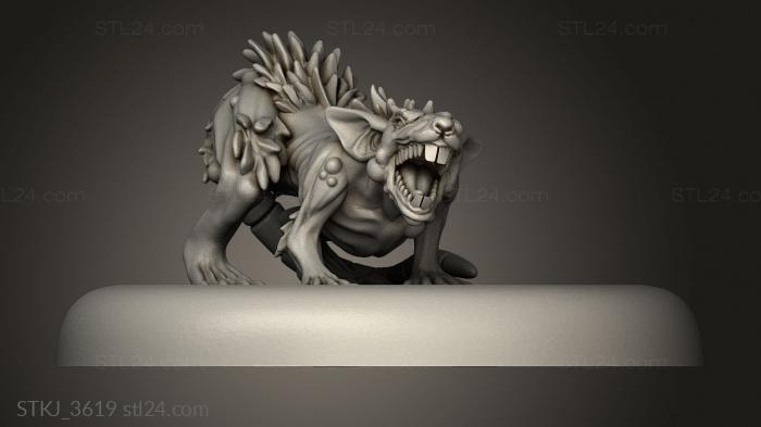 Animal figurines (Bushido The Cult Yurei Plague Rats, STKJ_3619) 3D models for cnc