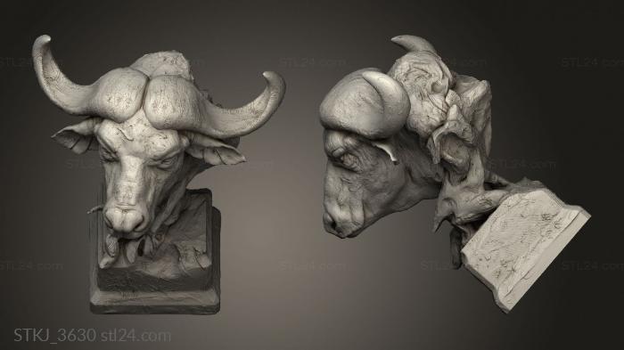 Animal figurines (African animals buffalo, STKJ_3630) 3D models for cnc