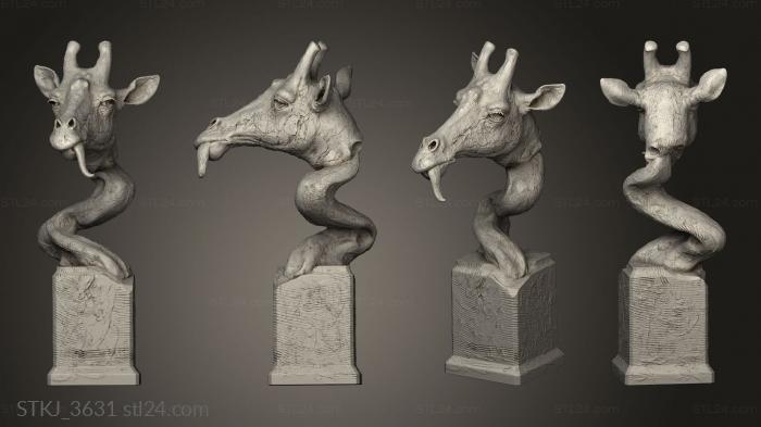 Animal figurines (African animals giraffe, STKJ_3631) 3D models for cnc