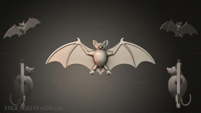 Фигурки животных (Летучие мыши с расправленными крыльями, STKJI_006274) 3D модель для ЧПУ станка