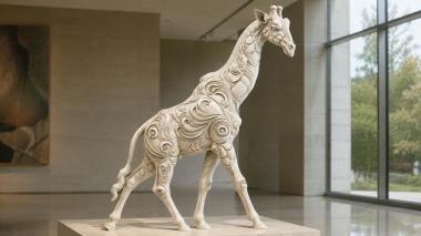 New Products Giraffe with ornamental carving for CNC 3d model