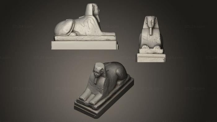 Figurines lions tigers sphinxes (Esfinge del templo funerario de Hatshepsut, STKL_0019) 3D models for cnc