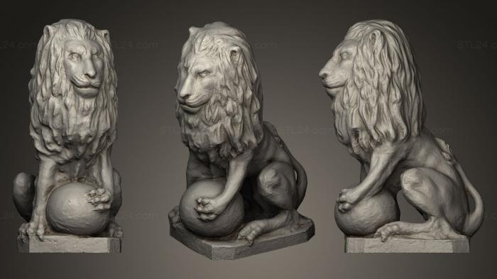 Figurines lions tigers sphinxes (Estatua de un len en el Parque Ribalta, STKL_0020) 3D models for cnc