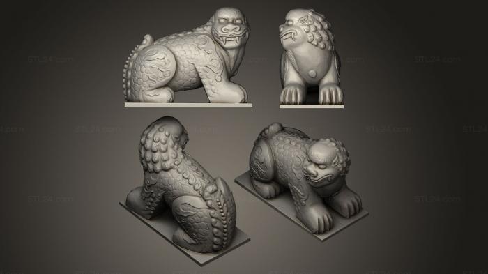 Figurines lions tigers sphinxes (korean lion statue scan, STKL_0031) 3D models for cnc