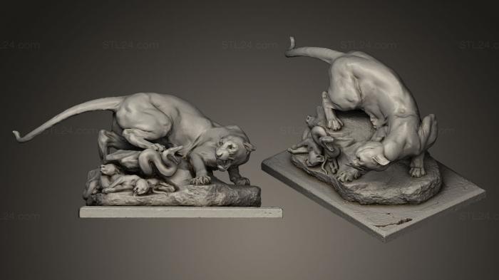 Figurines lions tigers sphinxes (Le Drame Au Dsert Georges Gardet 1887, STKL_0032) 3D models for cnc