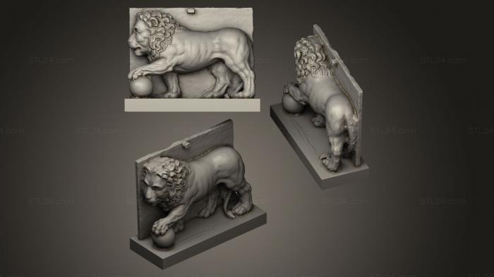 Figurines lions tigers sphinxes (lion afstobning fredensborg castle garden, STKL_0034) 3D models for cnc